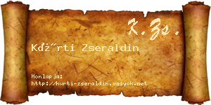 Kürti Zseraldin névjegykártya